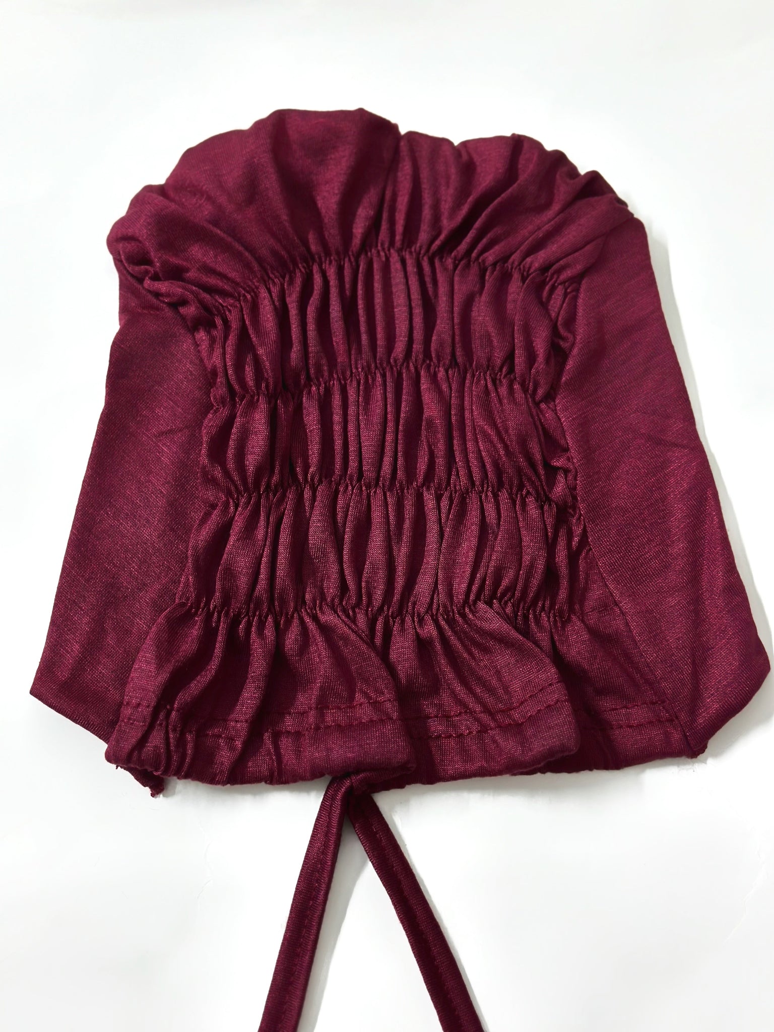 Essential Ruched Hijab Cap - Burgundy