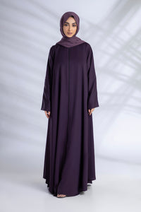 Premium Everyday Abaya + Hijab Set - Dark Purple