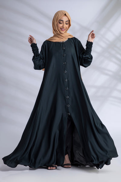 Classic Elasticated Sleeves Abaya - Emerald