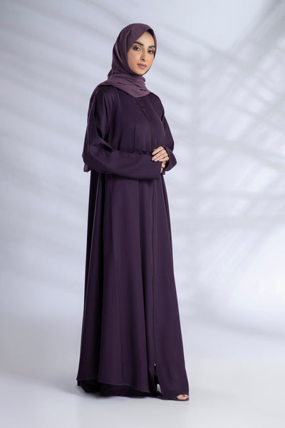 Premium Everyday Abaya + Hijab Set - Dark Purple