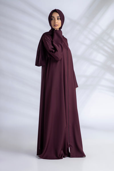 Premium Everyday Abaya + Hijab Set - Mulberry