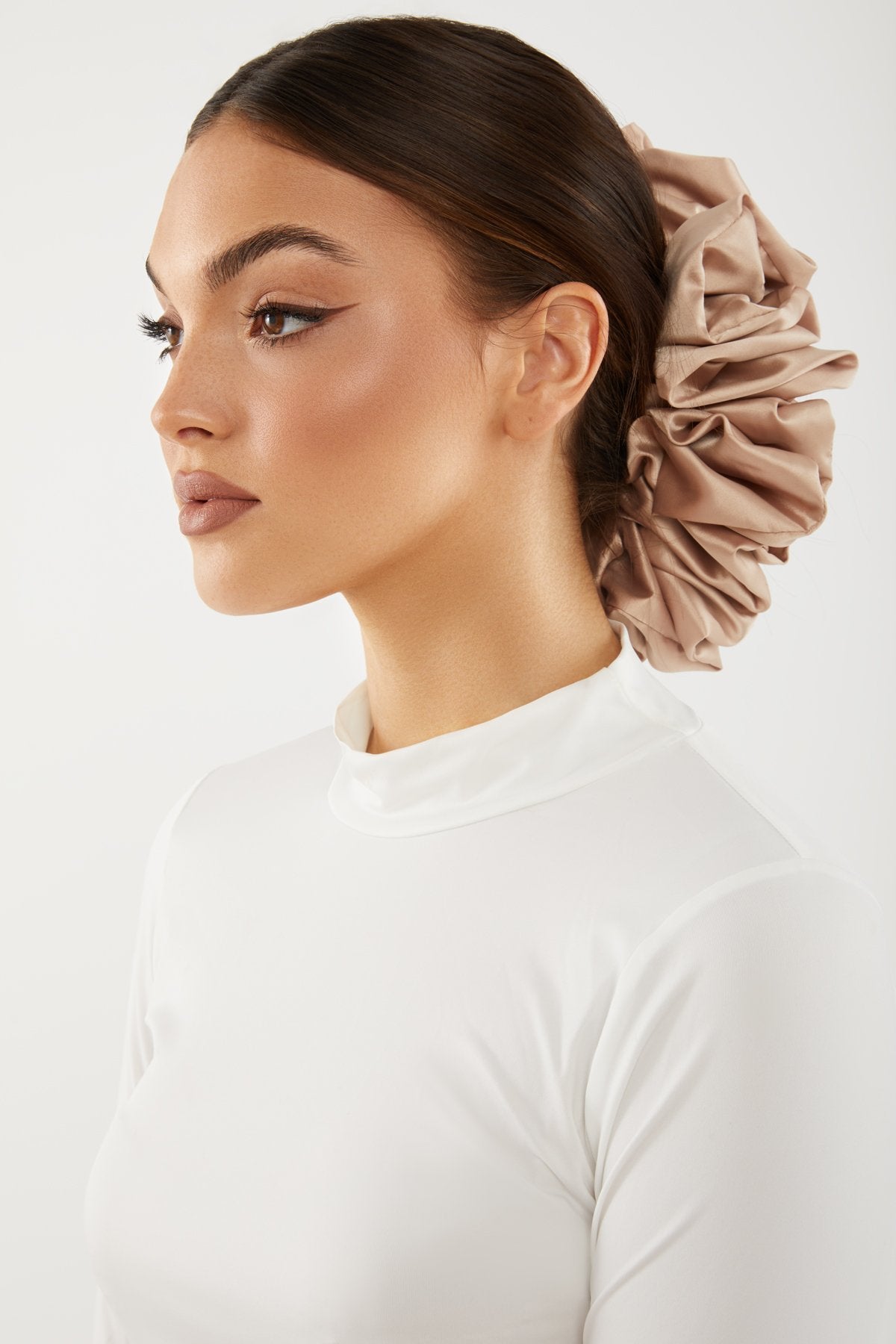 Satin Hijab Scrunchie- Nude